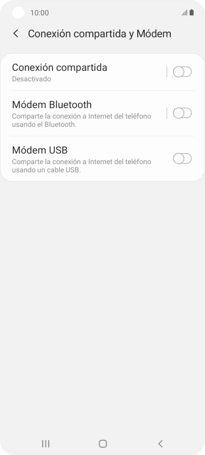 Pulsa Conexión compartida.