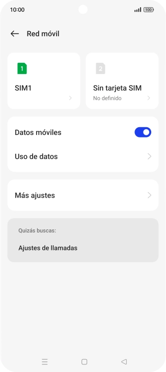 Pulsa el nombre de la tarjeta SIM.