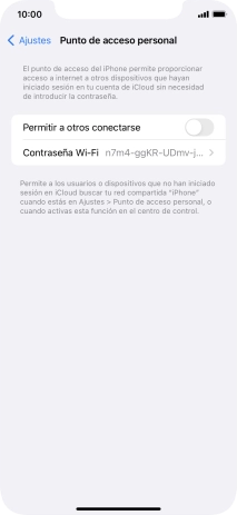 Pulsa Contraseña Wi-Fi e introduce una contraseña.
