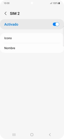 Pulsa el indicador para activar o desactivar el uso de la tarjeta SIM.