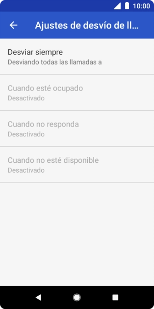 Pulsa el tipo de desvío deseado.