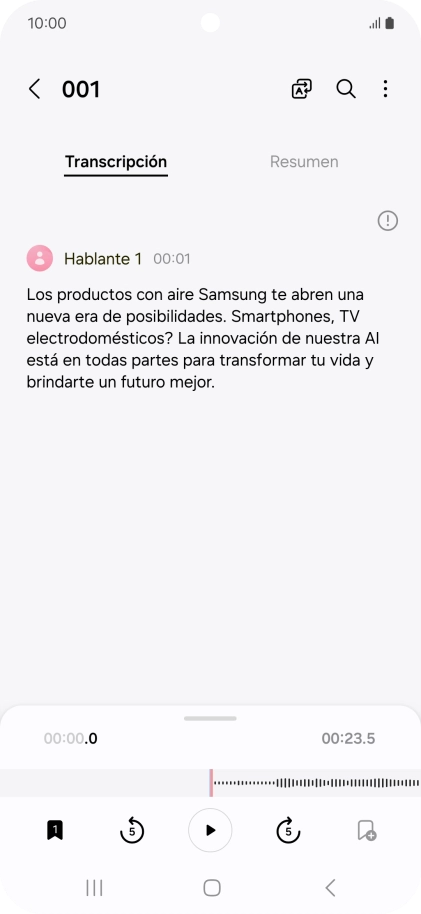 Si deseas ver un resumen del texto, pulsa Resumen.