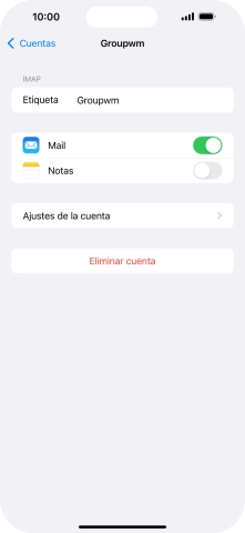 Pulsa Ajustes de la cuenta.