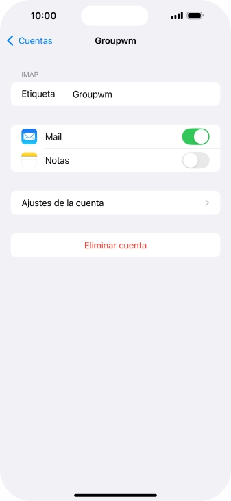Pulsa Ajustes de la cuenta.