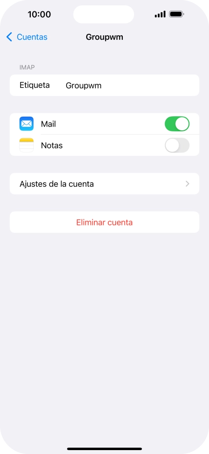 Pulsa Ajustes de la cuenta.