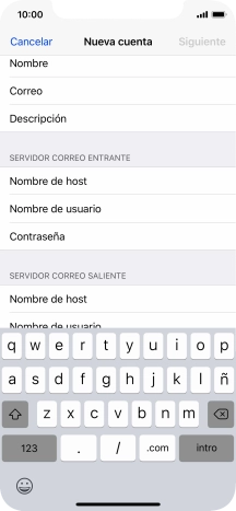 Pulsa Nombre de usuario e introduce el nombre de usuario de tu cuenta de correo electrónico.