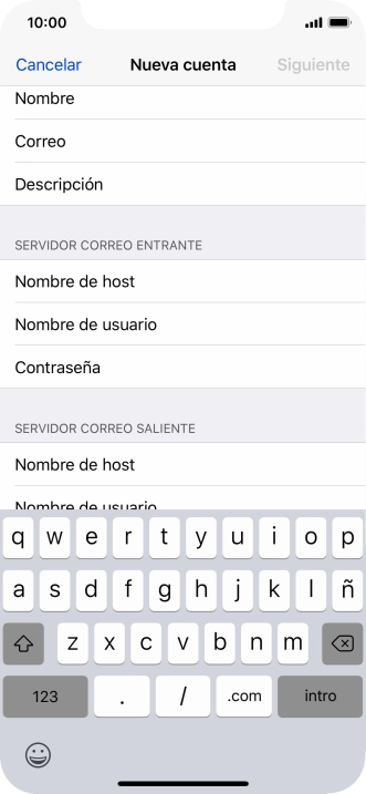 Pulsa Nombre de usuario e introduce el nombre de usuario de tu cuenta de correo electrónico.