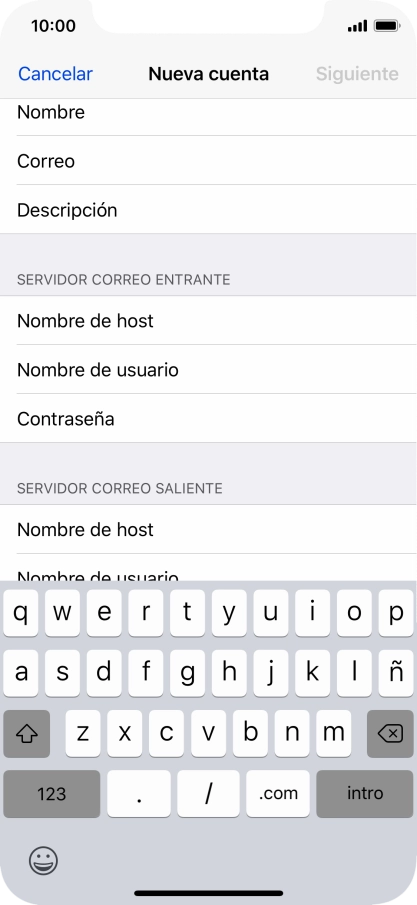 Pulsa Nombre de usuario e introduce el nombre de usuario de tu cuenta de correo electrónico.