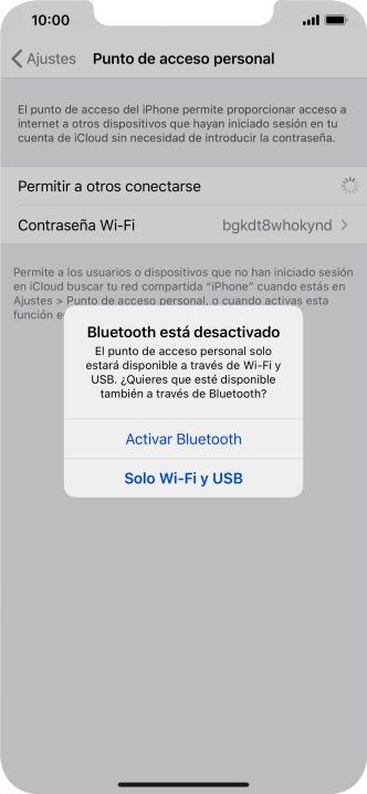 Si la función de wifi está activada, pulsa Solo Wi-Fi y USB.
