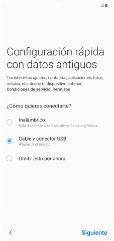 Pulsa Siguiente y sigue las indicaciones de la pantalla para transferir el contenido.