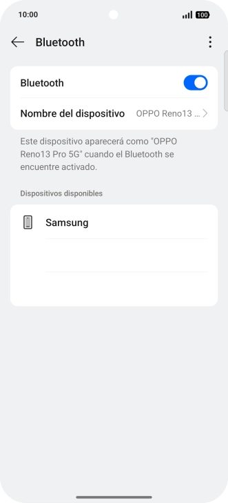 Pulsa el dispositivo Bluetooth deseado y sigue las indicaciones de la pantalla para vincular el dispositivo al teléfono.
