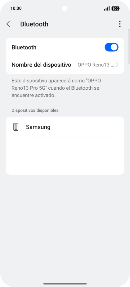 Pulsa el dispositivo Bluetooth deseado y sigue las indicaciones de la pantalla para vincular el dispositivo al teléfono.