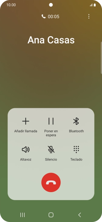 Pulsa el icono de finalizar llamada.