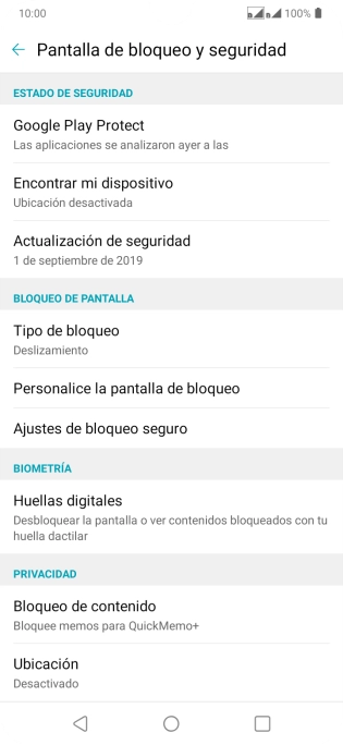 Pulsa Huellas digitales.