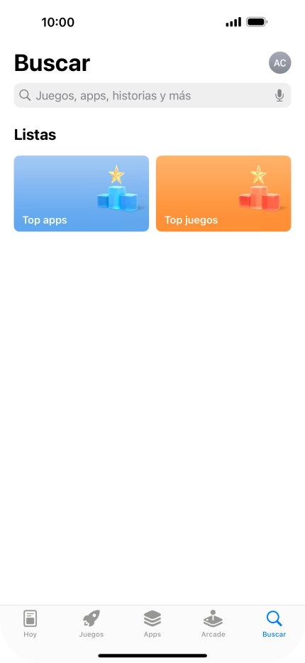 Pulsa en el campo de búsqueda e introduce el nombre o el tema de la app deseada.