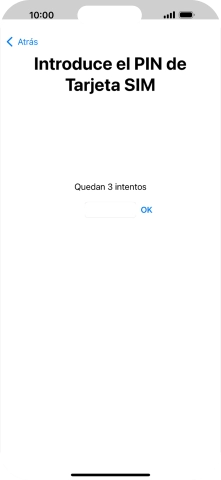 Si es necesario desbloquear la tarjeta SIM, introduce el código PIN y pulsa OK.