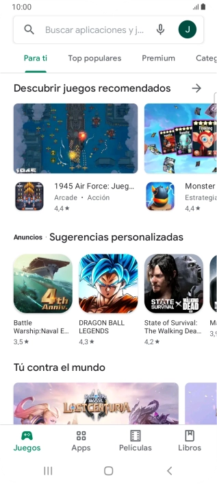 Pulsa en el campo de búsqueda.