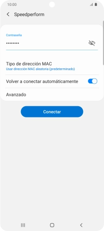 Introduce la contraseña de la red wifi y pulsa Conectar.