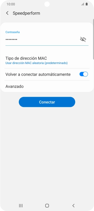 Introduce la contraseña de la red wifi y pulsa Conectar.