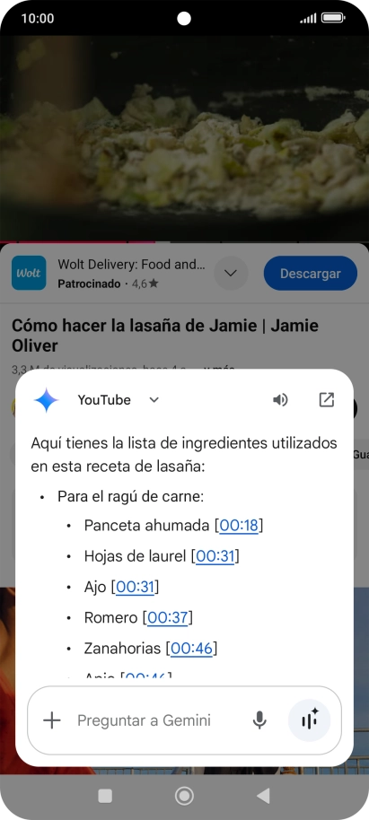 La respuesta de Gemini a tu pregunta se visualiza ahora en la pantalla.
