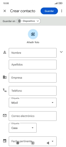 Pulsa Nombre e introduce el nombre deseado.