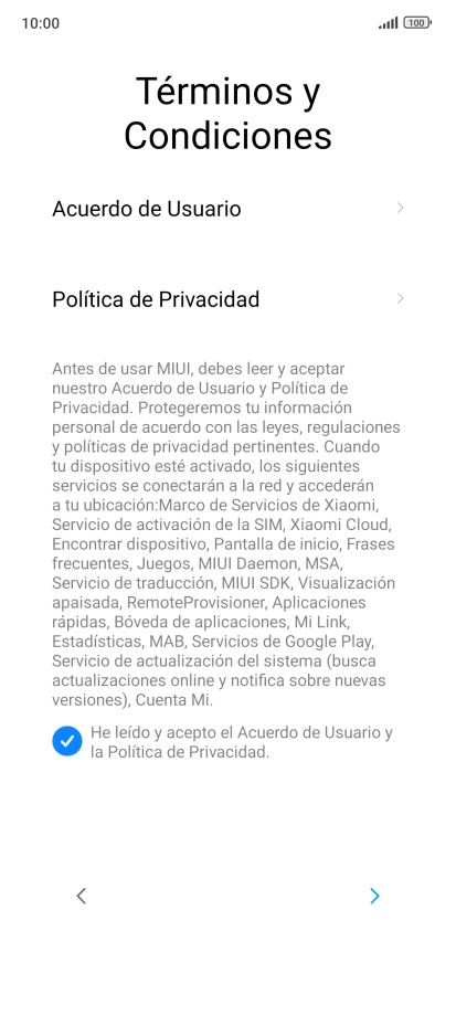 Pulsa la flecha hacia la derecha.