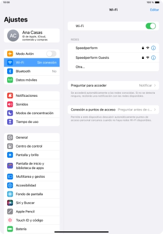 Pulsa la red wifi deseada e introduce la contraseña de esta red.