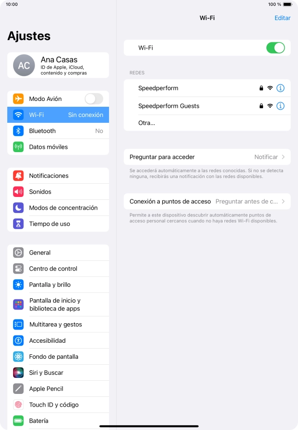 Pulsa la red wifi deseada e introduce la contraseña de esta red.