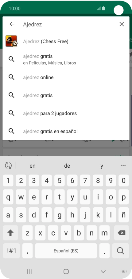 Introduce el nombre del tema o de la app y pulsa el icono de búsqueda.