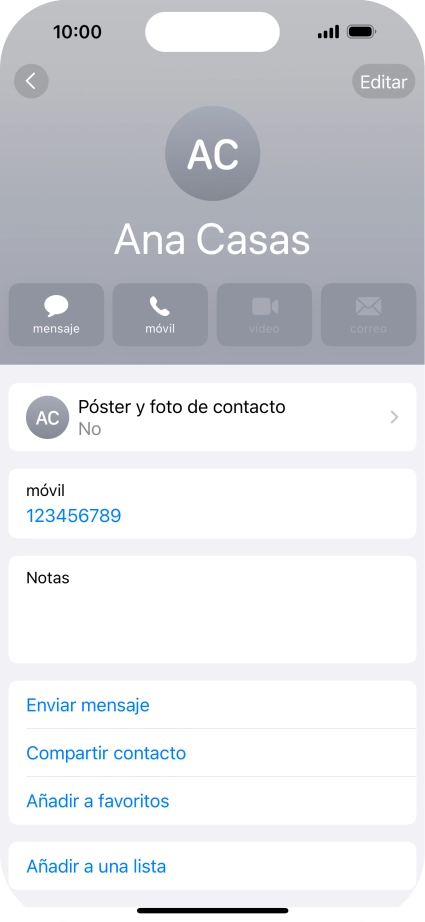 Pulsa Póster y foto de contacto.