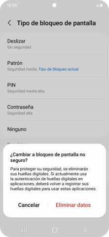 Pulsa Eliminar datos.