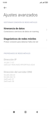 Pulsa Itinerancia de datos.