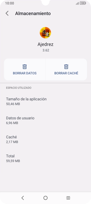 Pulsa BORRAR CACHÉ.