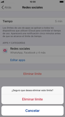 Pulsa Eliminar límite.