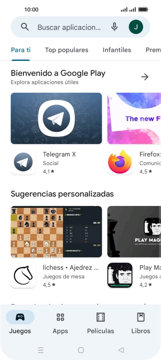 Pulsa el icono de perfil.