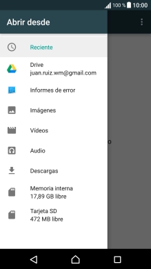 Pulsa una categoría y desplázate a la carpeta deseada.