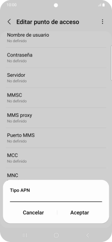 Introduce default y pulsa Aceptar.