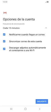 Si aparece en la pantalla esta imagen, tu cuenta de correo electrónico ha sido reconocida y configurada automáticamente. Sigue las indicaciones de la pantalla para introducir más información y terminar la configuración.