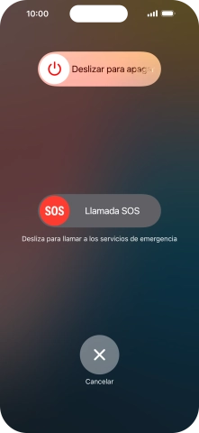 Pulsa el icono de apagar y arrástralo hacia la derecha.