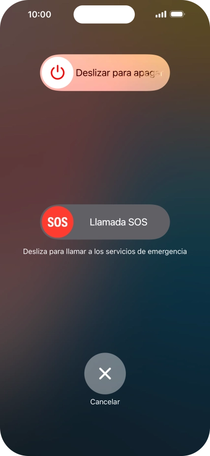 Pulsa el icono de apagar y arrástralo hacia la derecha.