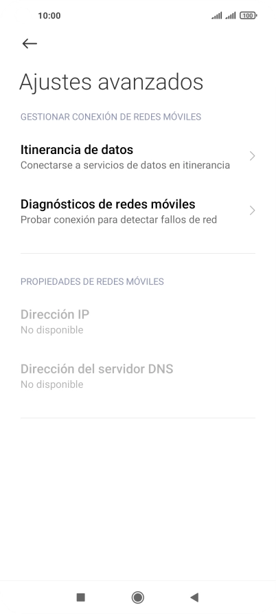 Pulsa Itinerancia de datos.