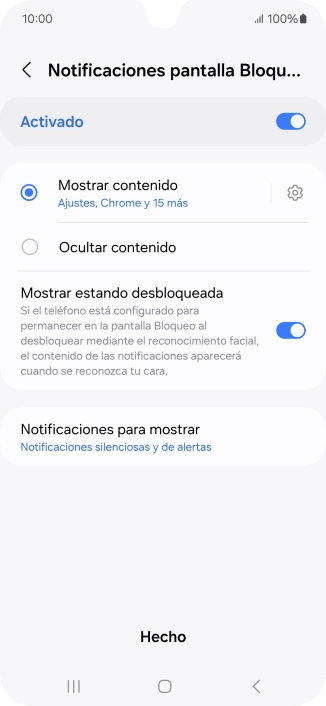 Pulsa los ajustes deseados para activarlos o desactivarlos.