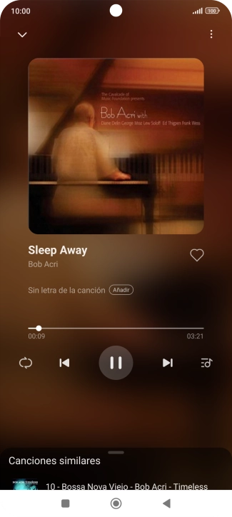 Pulsa la flecha hacia la derecha para ir al archivo de música siguiente.