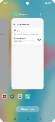 Para cerrar una sola aplicación en ejecución, desliza el dedo hacia arriba sobre la aplicación deseada.
