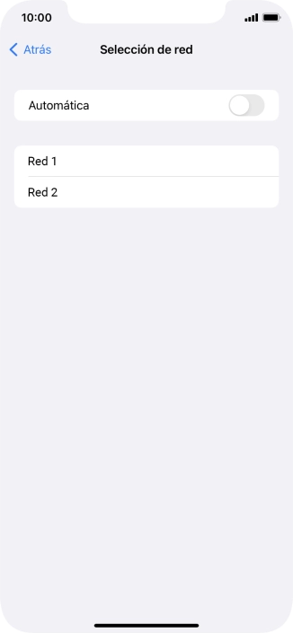Si desactivas la función, pulsa la red deseada.