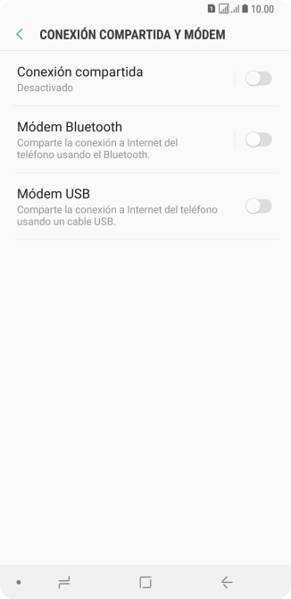 Pulsa Conexión compartida.