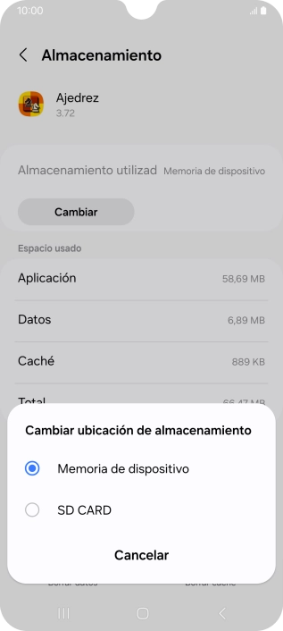 Pulsa el nombre de la tarjeta de memoria.