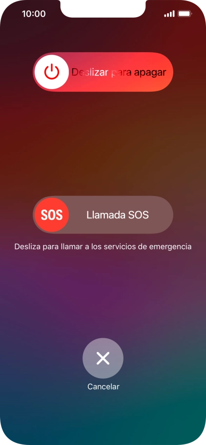 Pulsa el icono de apagar y arrástralo hacia la derecha.