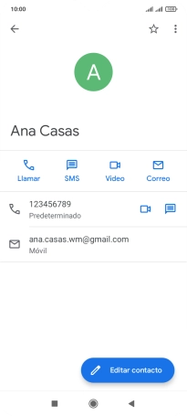 Pulsa el número de teléfono deseado.