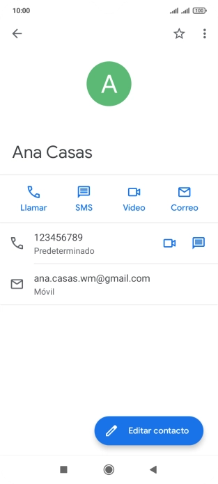 Pulsa el número de teléfono deseado.